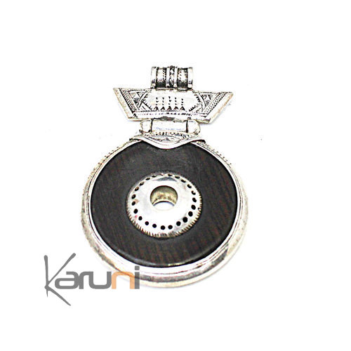 Pendentif Touareg Argent Massif Ebène 7057