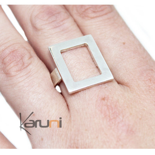 Bague Argent 950 Rectangle Design 1150