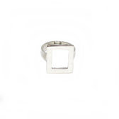 Bague argent massif rectangle