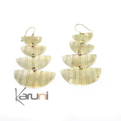 Boucles d'Oreilles Peul Fulani demi cercle doré 5144