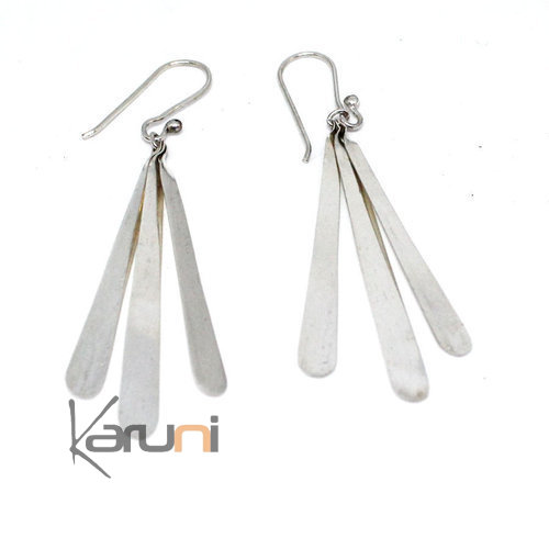 Boucles d'oreilles argent massif 3 bandes