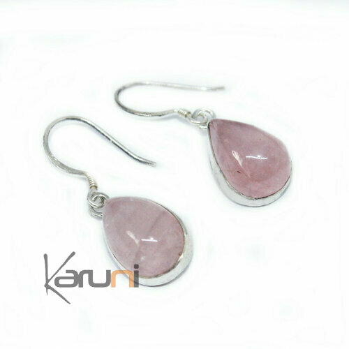 Boucles d'Oreilles Argent 925 Gouttes Quartz 5151