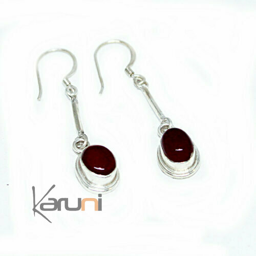 Boucles d'oreilles Argent 925 Cornaline Ast 5152