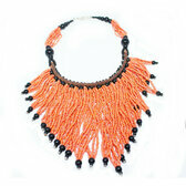 collier perle de rocaille orange