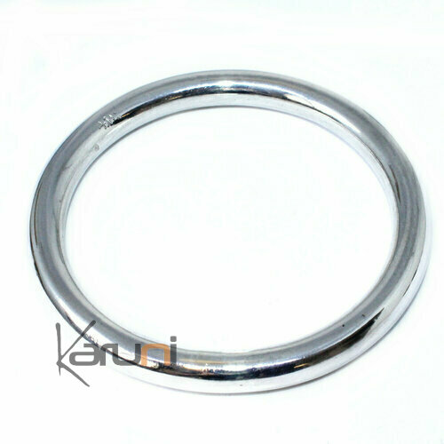 Bracelet lisse plein argent massif