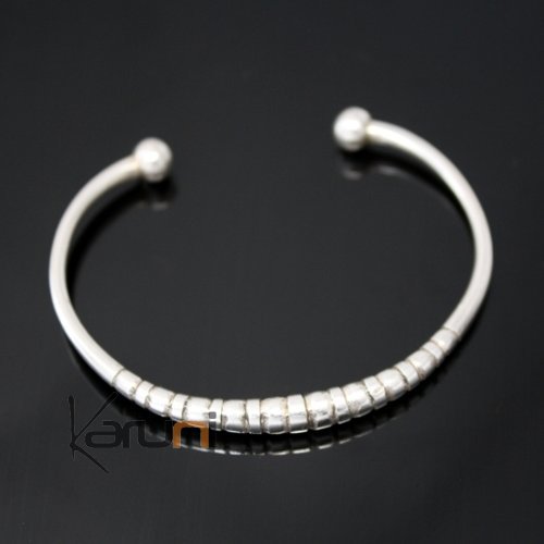 Bijoux Touareg Ethniques Bracelet en argent Rond Homme/Femme 02 Perl b