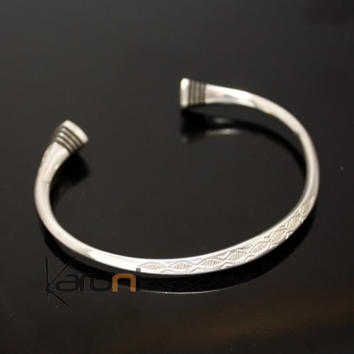 Bracelet en argent Angle Bouts Ebène Homme/Femme 01