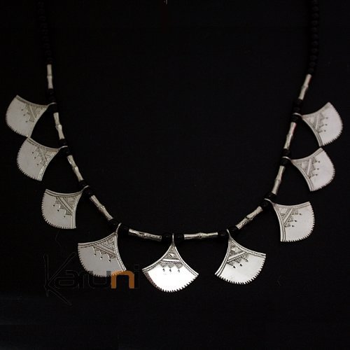 Collier en argent shat-shat lotus perles 1