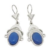 Boucles d'oreilles touareg en argent Desse agate bleue 2