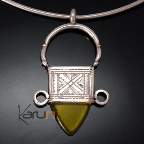 Croix du sud touareg argent Niger pendentif d'Ingall jaune