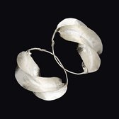 Bijoux Ethniques Africains Boucles d'Oreilles Croles Argent Massif Peul Fulani Mali 11AR 5 cm Feuille