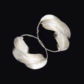 Bijoux Ethniques Africains Boucles d'Oreilles Croles Argent Massif Peul Fulani Mali 09AR 3 cm Feuille