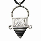 Bijoux Touareg Ethniques Africains Collier Pendentif en Argent et Ebne 29 Croix d'Ingall