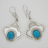 Bijoux Touareg Ethniques Boucles d'oreilles Touareg en Argent et Turquoise 02