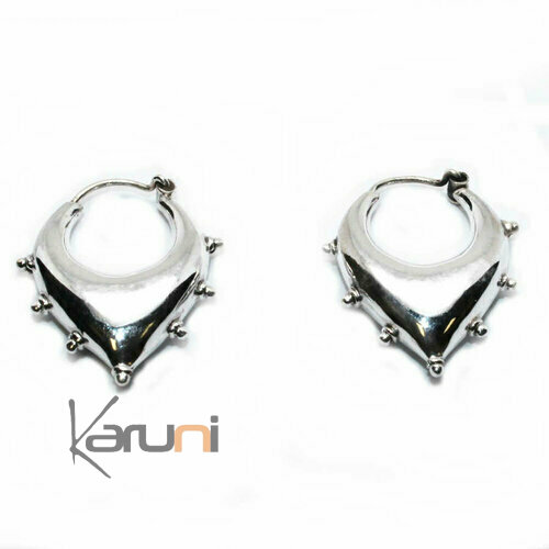Boucles d'oreilles Argent 925 Créoles Clous 