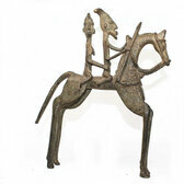 Sculpture bronze dogon cheval
