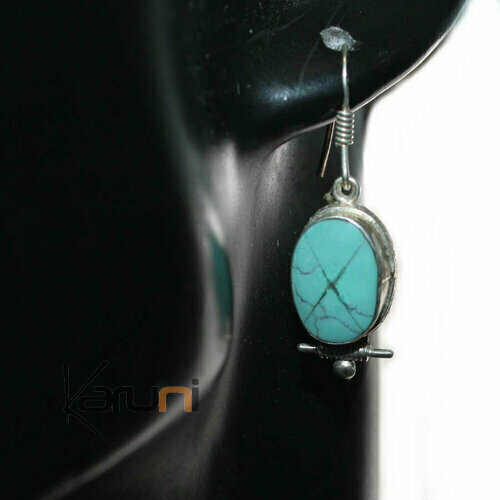 Boucles d'oreilles Argent 925 Turquoise R