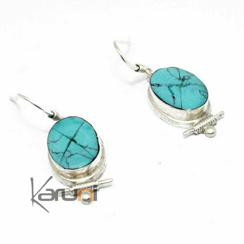 Boucles d'oreilles Argent 925 Turquoise R