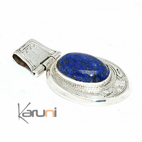 Pendentif Argent Massif Lapis Lazuli Pas
