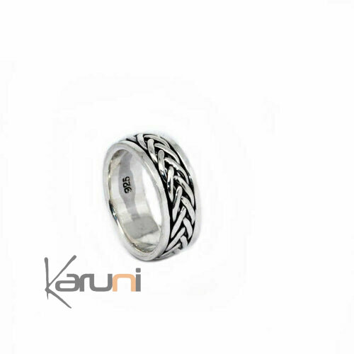 Bague Anneau Alliance Argent 925 Coulissante