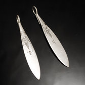 Bijoux Touareg Ethniques Boucles d'oreilles en Argent 81 Gouttes Longues Ciseles