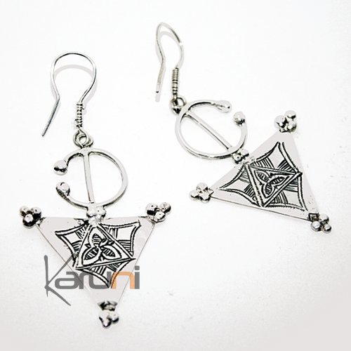 Boucles d'oreilles en Argent Fibules Berbères 77