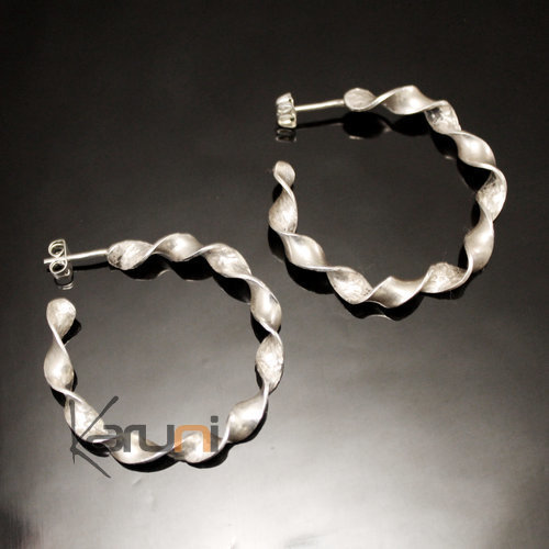 Boucles d'oreilles Créoles argent  925 twist