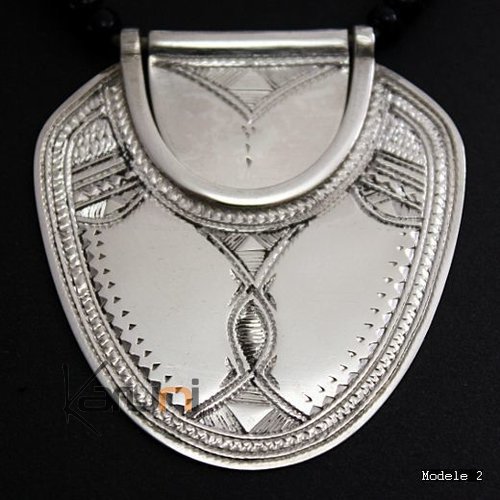 Bijoux Touareg Ethniques Collier en argent Feuille 01 - KARUNI