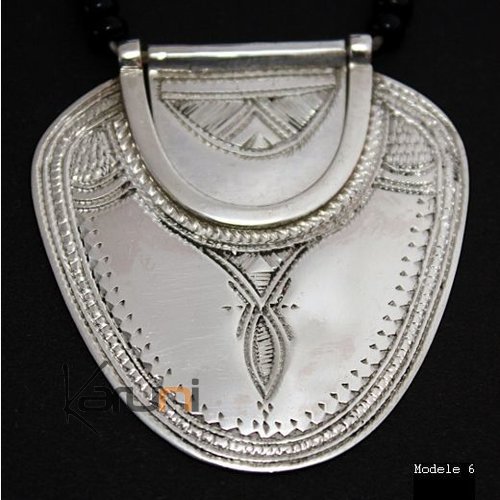 Bijoux Touareg Ethniques Collier en argent Feuille 02 - KARUNI c