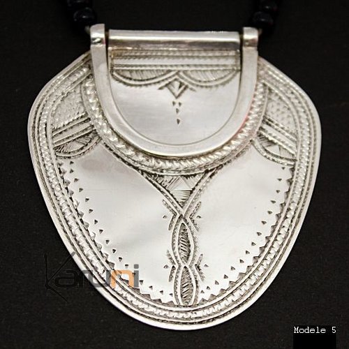 Bijoux Touareg Ethniques Collier en argent Feuille 02 - KARUNI