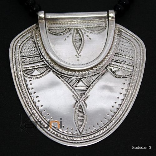 Bijoux Touareg Ethniques Collier en argent Feuille 03 - KARUNI