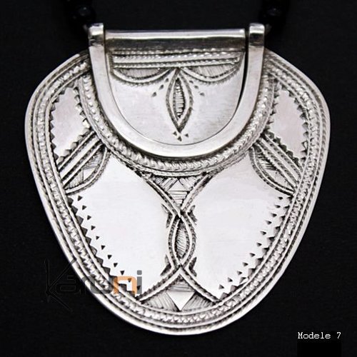 Bijoux Touareg Ethniques Collier en argent Feuille 04 - KARUNI