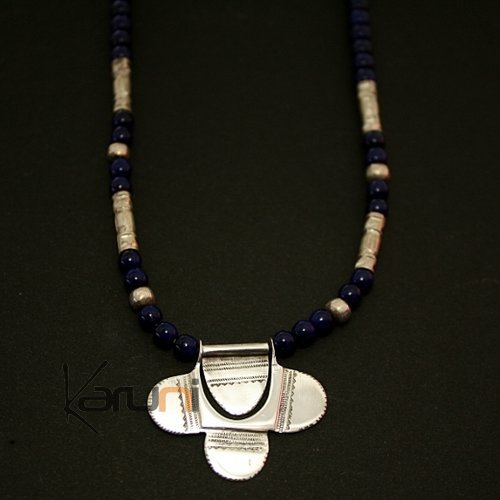 Bijoux Touareg Ethniques Collier en argent Fleur 04 - KARUNI