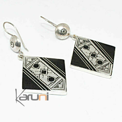 Boucles d'Oreilles Argent Ebène Ike