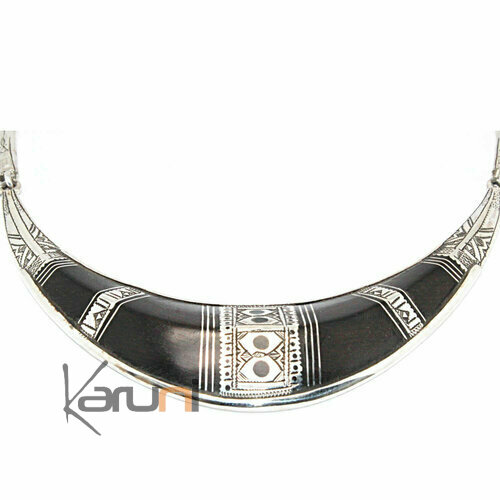Collier Argent Ebène 925 Torque Angle