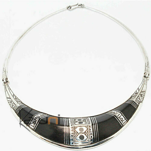 Collier Argent Ebène 925 Torque Angle