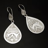 Bijoux Touareg Ethniques Boucles d'oreilles en Argent 28 Gouttes Larges Graves