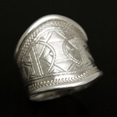 Bijoux Touareg Ethniques Bague en Argent Bandeau Grav Homme/Femme 04