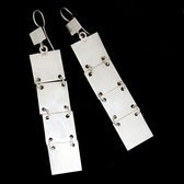 Boucles d'oreilles ethniques en argent pendants carrs - inspiration touareg