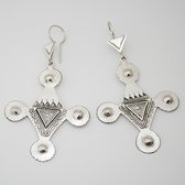 Bijoux Touareg Ethniques Boucles d'oreilles en Argent Grande Croix Niger