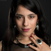 Bijoux Ethniques Touareg Boucles d'Oreilles en Argent et Ebne 39 Grandes Ovales Tte de Desse c