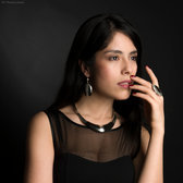 Bijoux Ethniques Touareg Boucles d'Oreilles en Argent et Ebne 39 Grandes Ovales Tte de Desse d