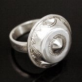 Bijoux Touareg Ethniques Bague en Argent 925 008 Grelot Plat Bomb Grav