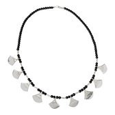 Bijoux Ethniques Touareg Collier en argent shat-shat lotus perles noires 2 b