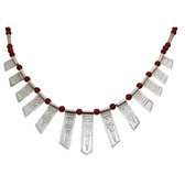 Collier touareg en argent celebra large perles rouges - ethnique a