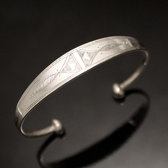 Bijoux Touareg Ethniques Bracelet en argent large Grav Homme/Femme 15
