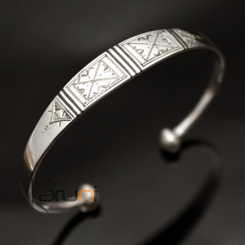 Bracelet en Argent Large Ebène Homme/Femme 06