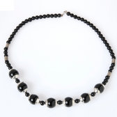 Collier touareg en argent perles noires - ethnique a