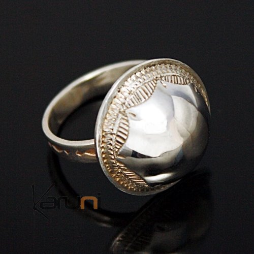 Bijoux Touareg Ethniques Bague en Argent 925 001 Grelot Dme Grav d