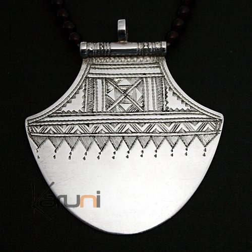 Bijoux Touareg Ethniques Collier en argent lotus 04 - KARUNI